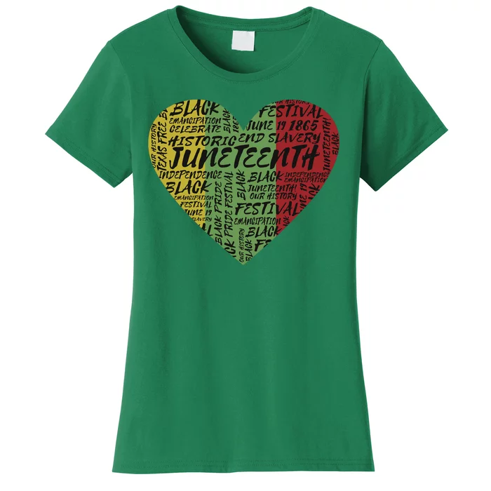 Juneteenth Celebrate Heart Black History Women's T-Shirt