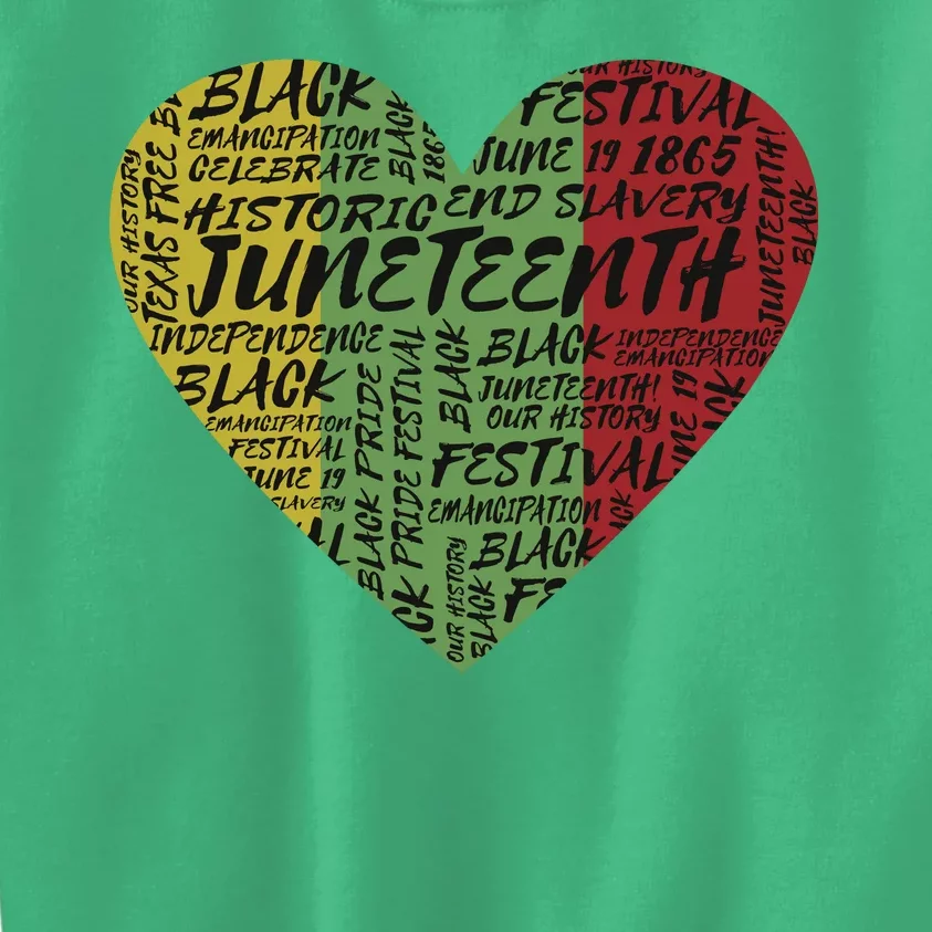 Juneteenth Celebrate Heart Black History Kids Sweatshirt