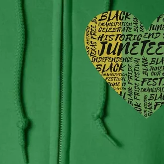 Juneteenth Celebrate Heart Black History Full Zip Hoodie