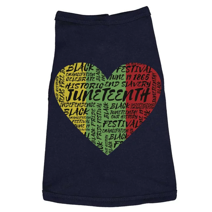 Juneteenth Celebrate Heart Black History Doggie Tank