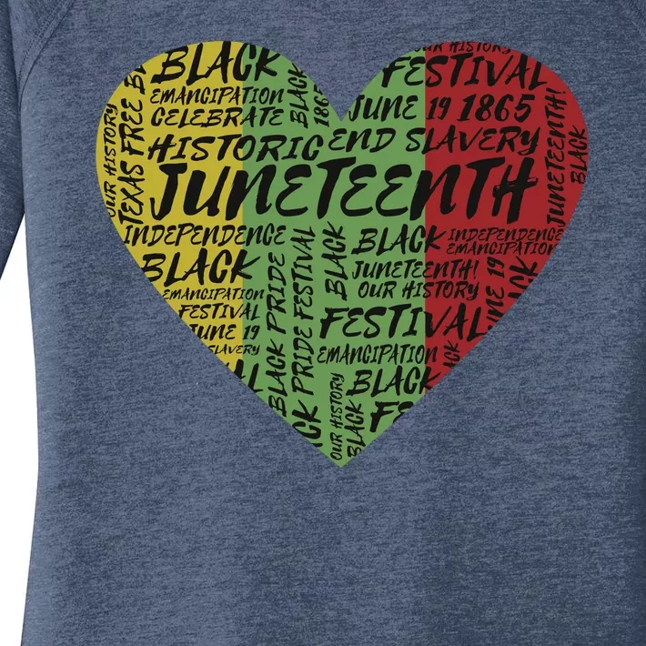 Juneteenth Celebrate Heart Black History Women's Perfect Tri Tunic Long Sleeve Shirt