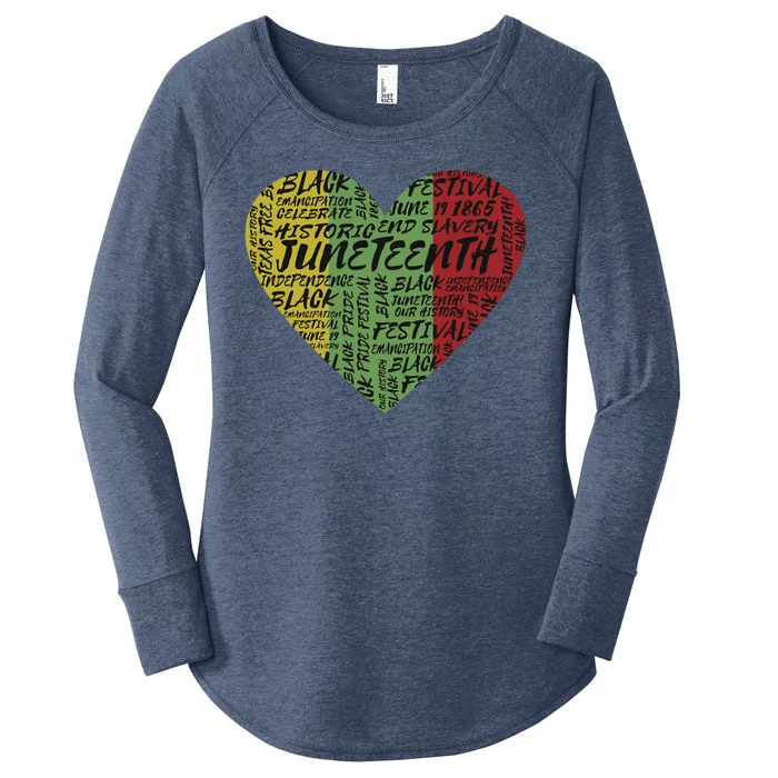 Juneteenth Celebrate Heart Black History Women's Perfect Tri Tunic Long Sleeve Shirt