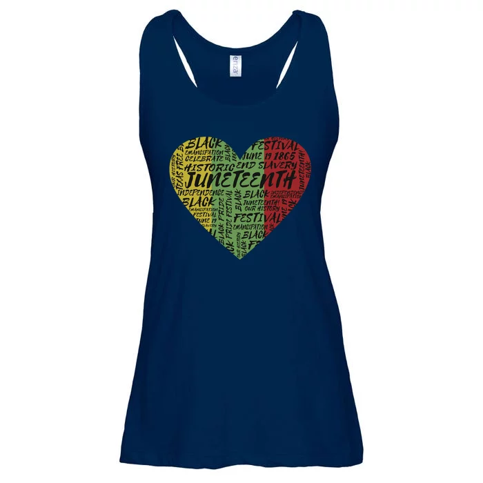 Juneteenth Celebrate Heart Black History Ladies Essential Flowy Tank