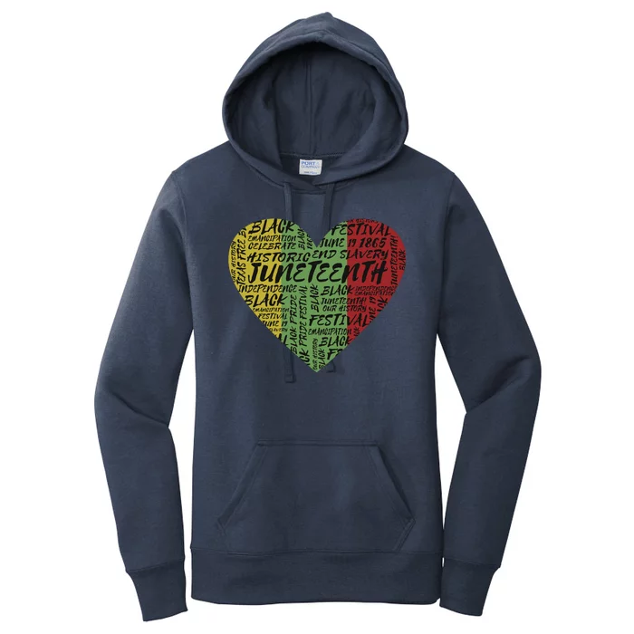 Juneteenth Celebrate Heart Black History Women's Pullover Hoodie