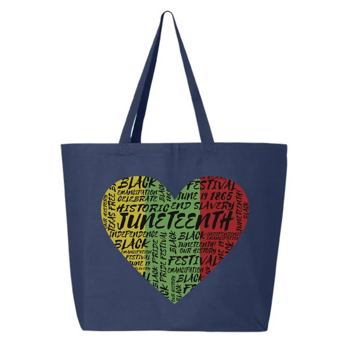 Juneteenth Celebrate Heart Black History 25L Jumbo Tote