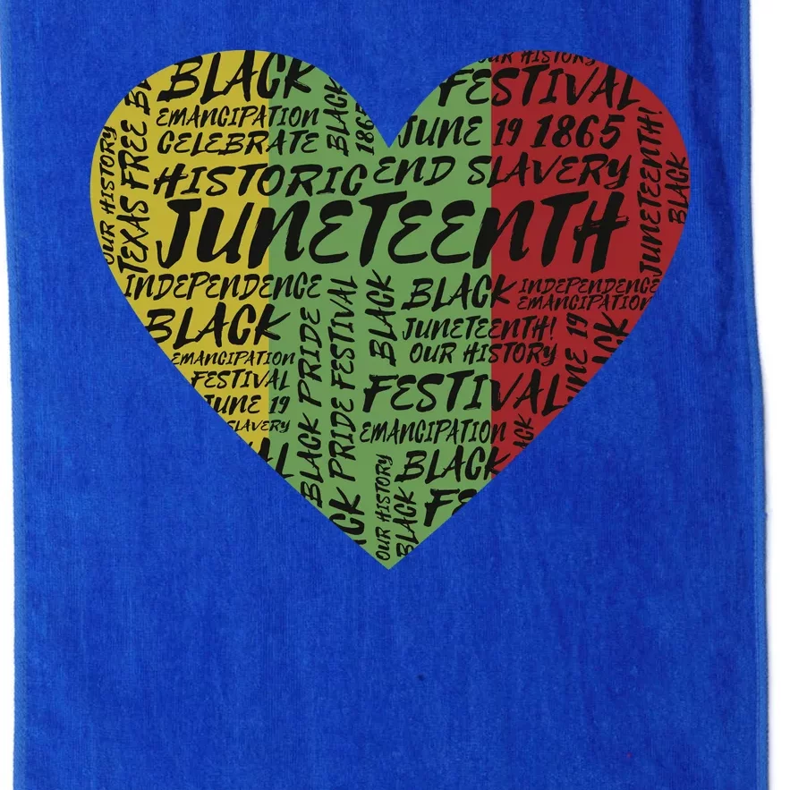 Juneteenth Celebrate Heart Black History Platinum Collection Golf Towel