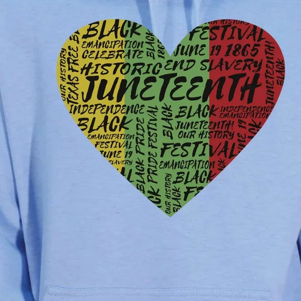 Juneteenth Celebrate Heart Black History Unisex Surf Hoodie