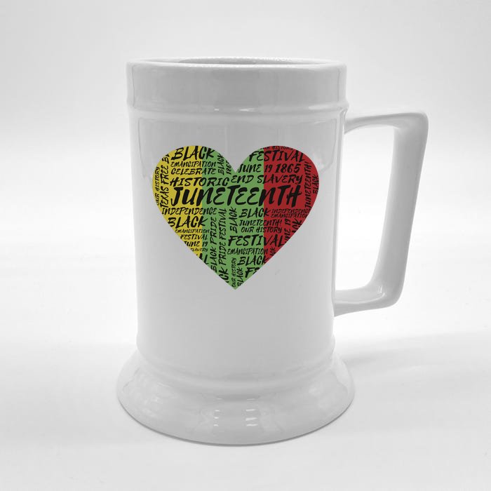 Juneteenth Celebrate Heart Black History Front & Back Beer Stein