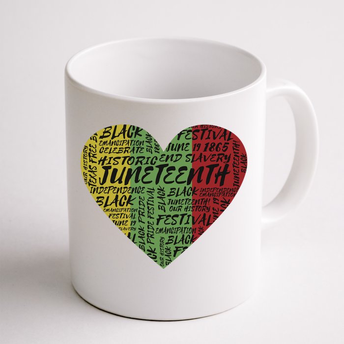 Juneteenth Celebrate Heart Black History Front & Back Coffee Mug