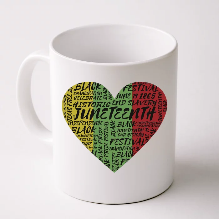 Juneteenth Celebrate Heart Black History Front & Back Coffee Mug