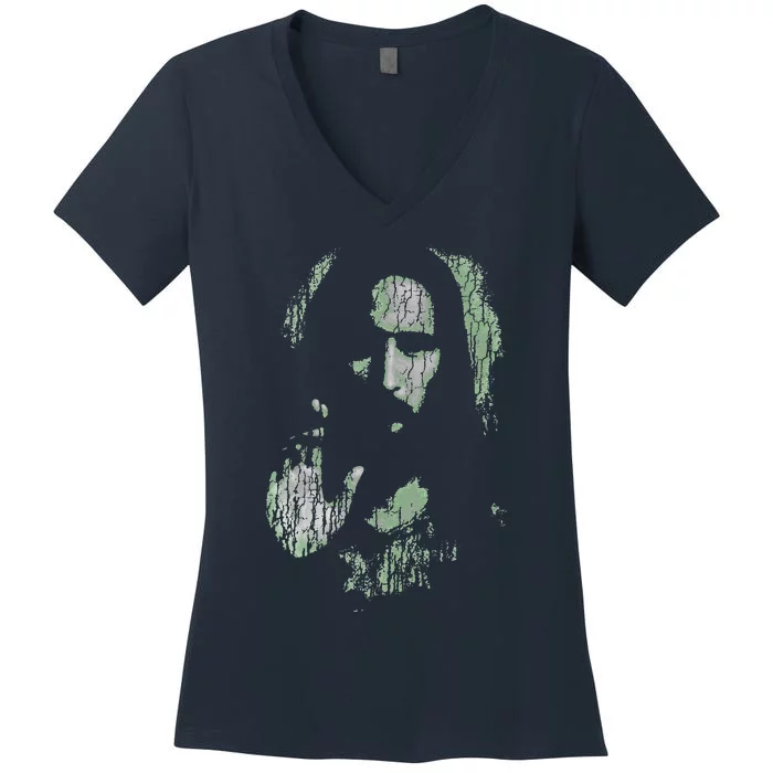 Jesus Christ Holy Face Blessing Christian Faith Women's V-Neck T-Shirt