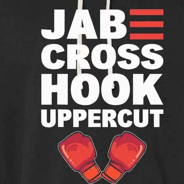 Jab Cross Hook Uppercut Professional Kickboxer Garment-Dyed Fleece Hoodie