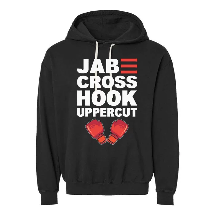 Jab Cross Hook Uppercut Professional Kickboxer Garment-Dyed Fleece Hoodie