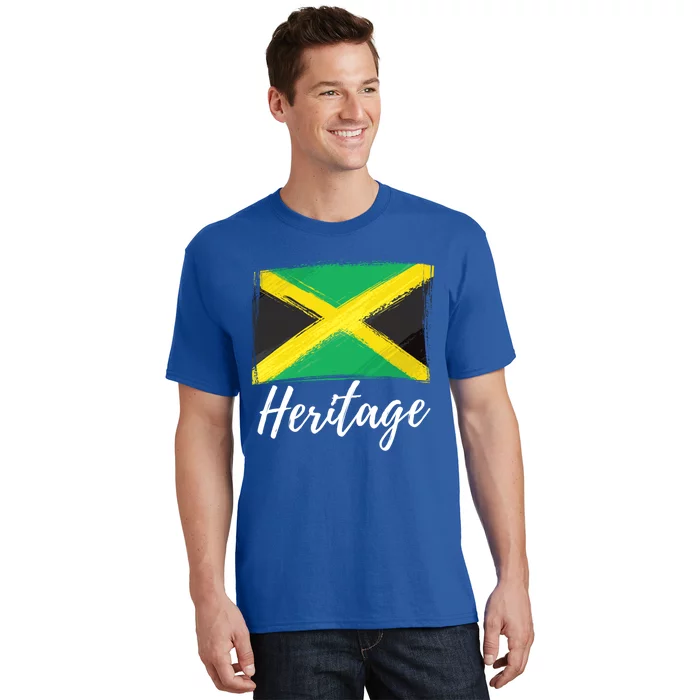 Jamaica Caribbean Heritage Flag Proud Caribbean Jamaican Dna Funny Gift T-Shirt