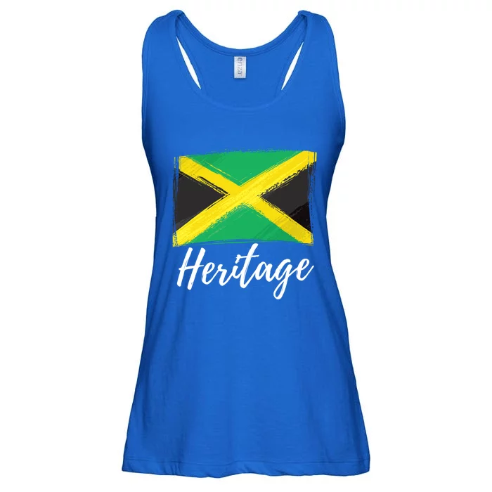 Jamaica Caribbean Heritage Flag Proud Caribbean Jamaican Dna Funny Gift Ladies Essential Flowy Tank