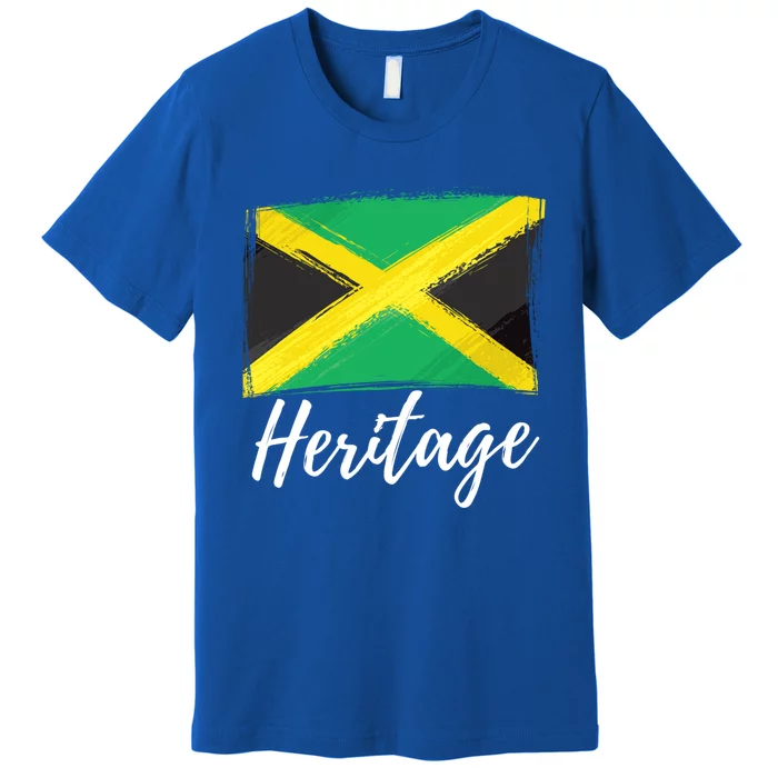 Jamaica Caribbean Heritage Flag Proud Caribbean Jamaican Dna Funny Gift Premium T-Shirt