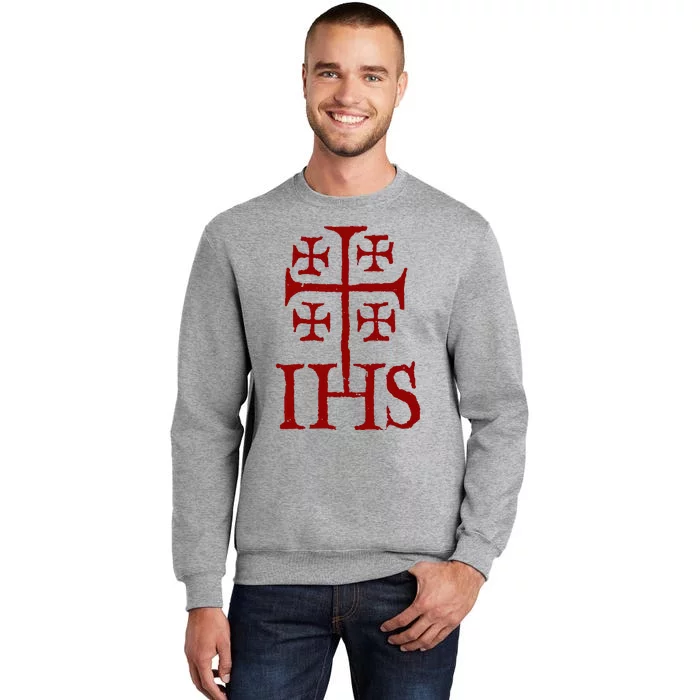 Jerusalem Cross Ihs Knights Templar Tall Sweatshirt