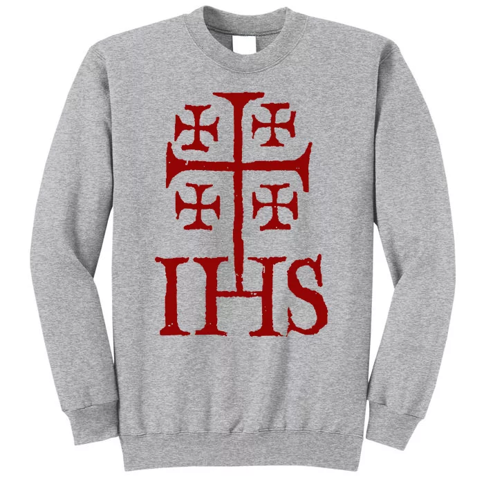 Jerusalem Cross Ihs Knights Templar Tall Sweatshirt