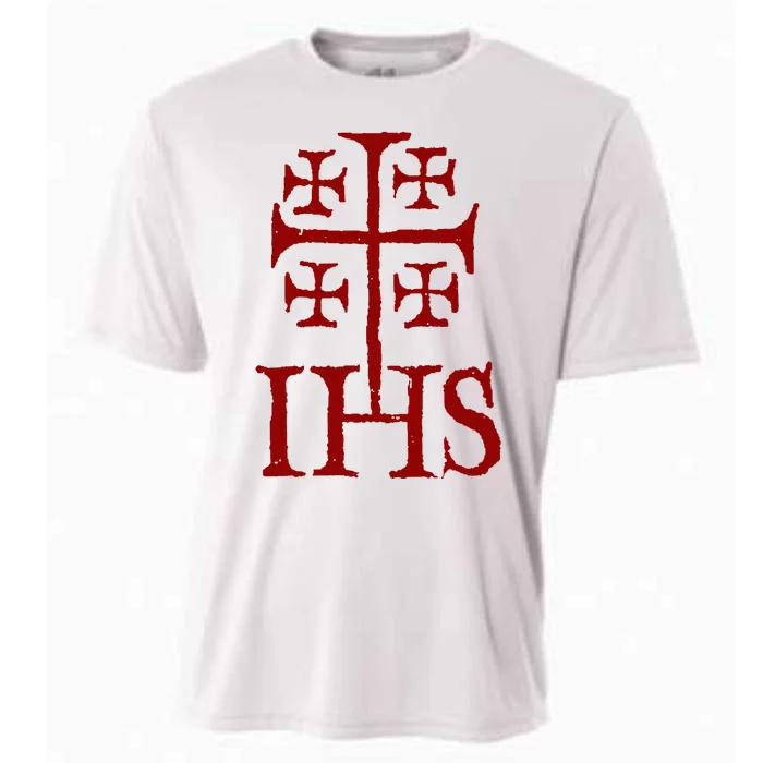 Jerusalem Cross Ihs Knights Templar Cooling Performance Crew T-Shirt