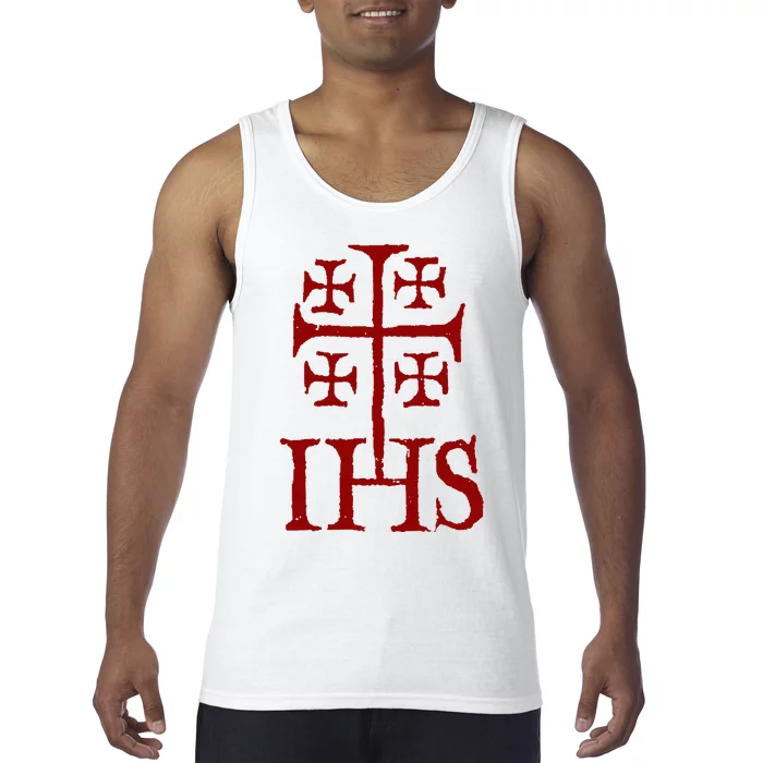 Jerusalem Cross Ihs Knights Templar Tank Top