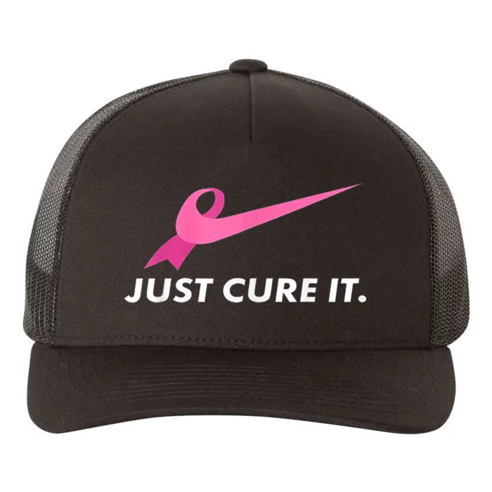 Just Cure It Breast Cancer Awareness Yupoong Adult 5-Panel Trucker Hat