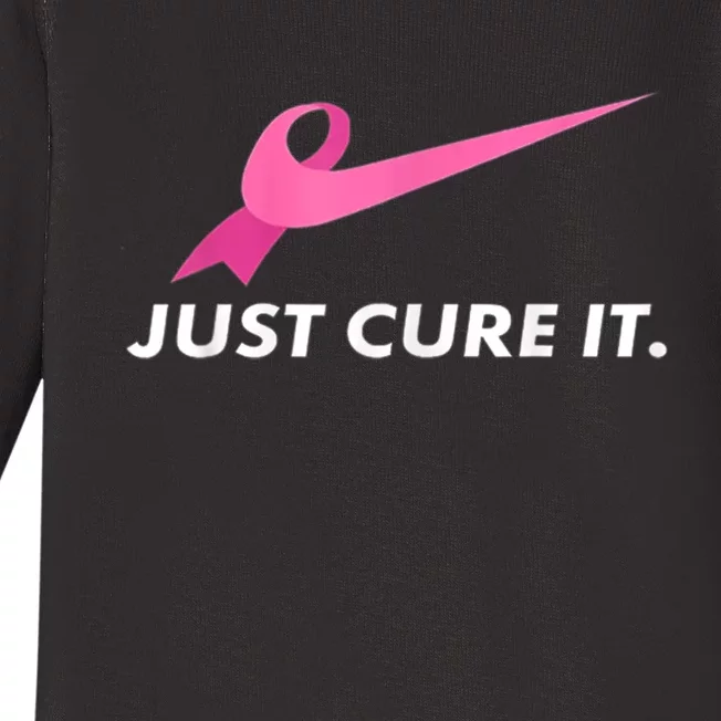 Just Cure It Breast Cancer Awareness Baby Long Sleeve Bodysuit