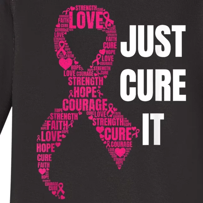 Just Cure It Breast Cancer Awareness Baby Long Sleeve Bodysuit