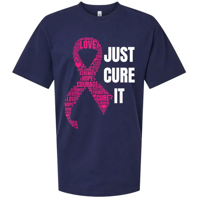 Just Cure It Breast Cancer Awareness Sueded Cloud Jersey T-Shirt