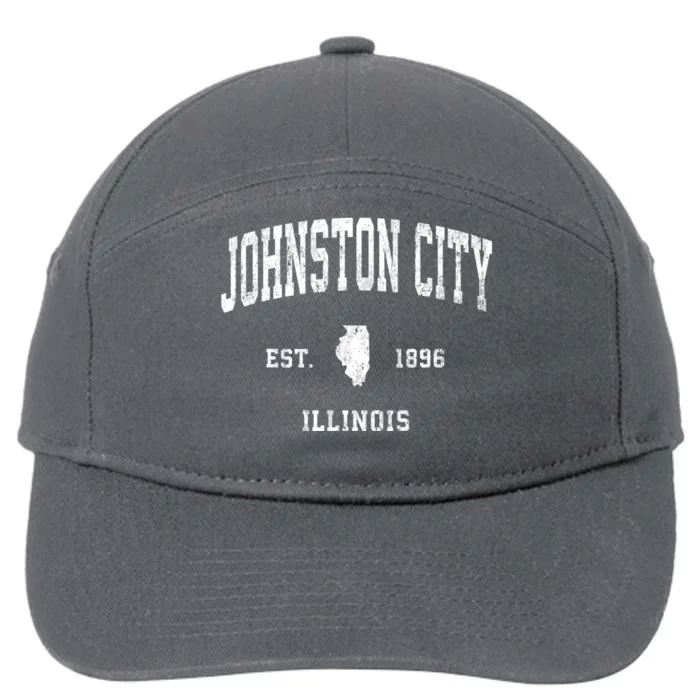 Johnston City Illinois Il Vintage Athletic Sports 7-Panel Snapback Hat