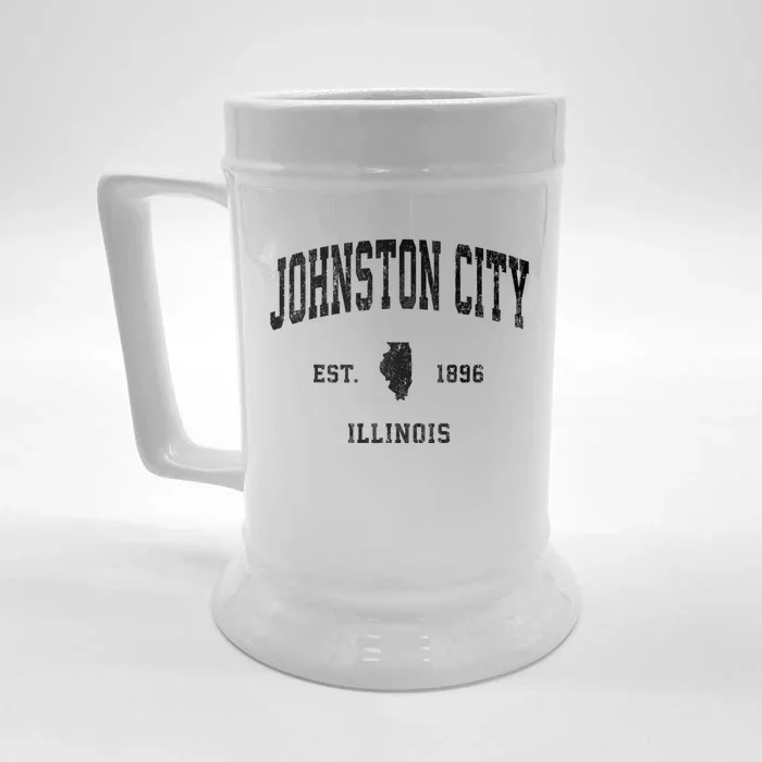 Johnston City Illinois Il Vintage Athletic Sports Front & Back Beer Stein