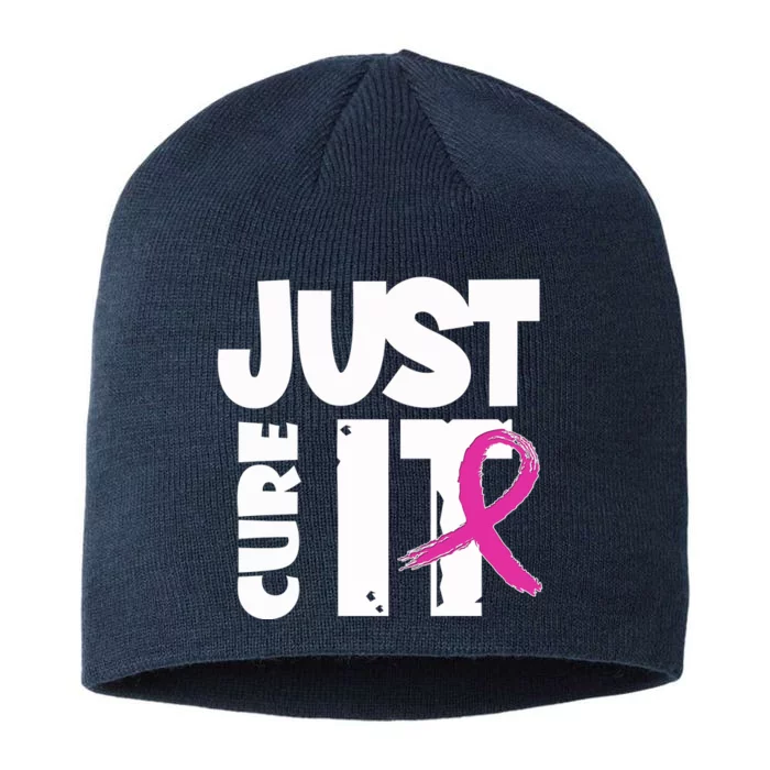 Just Cure It Breast Cancer Ribbon 8 1/2in Sustainable Knit Beanie