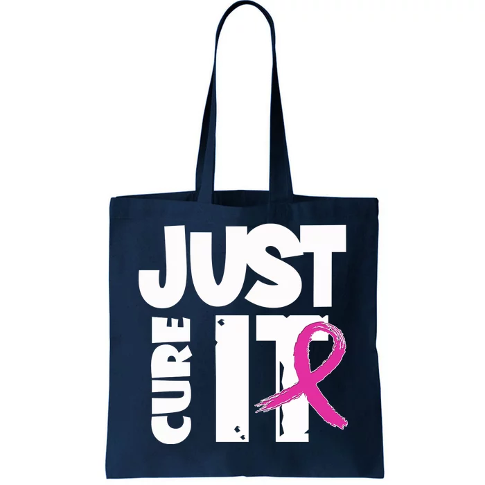 Just Cure It Breast Cancer Ribbon Tote Bag