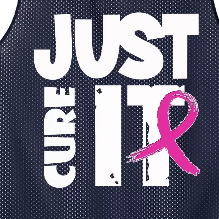 Just Cure It Breast Cancer Ribbon Mesh Reversible Basketball Jersey Tank