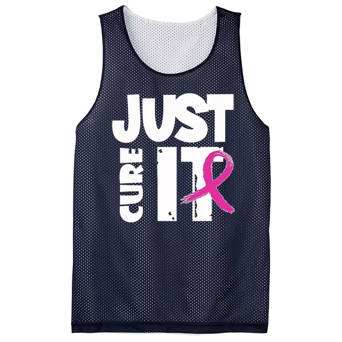 Just Cure It Breast Cancer Ribbon Mesh Reversible Basketball Jersey Tank