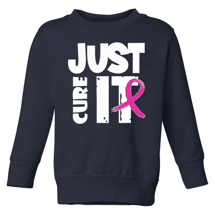 Just Cure It Breast Cancer Ribbon Toddler Sweatshirt