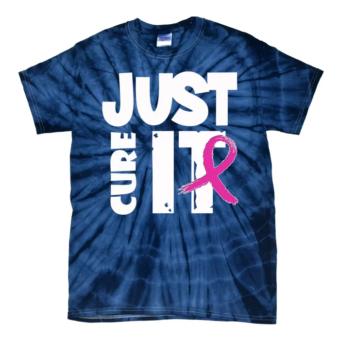 Just Cure It Breast Cancer Ribbon Tie-Dye T-Shirt