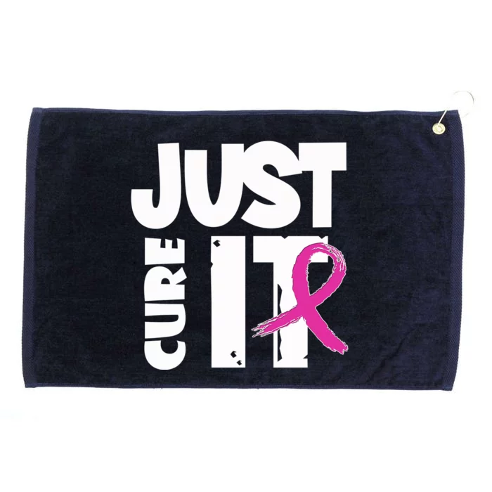 Just Cure It Breast Cancer Ribbon Grommeted Golf Towel