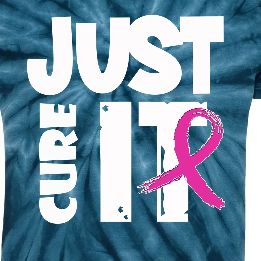 Just Cure It Breast Cancer Ribbon Kids Tie-Dye T-Shirt