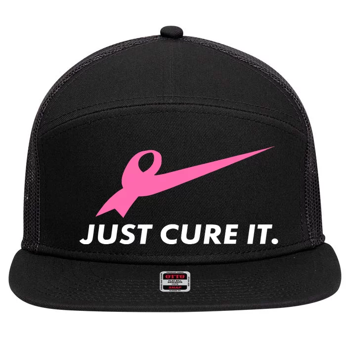 Just Cure It Breast Cancer Awareness 7 Panel Mesh Trucker Snapback Hat