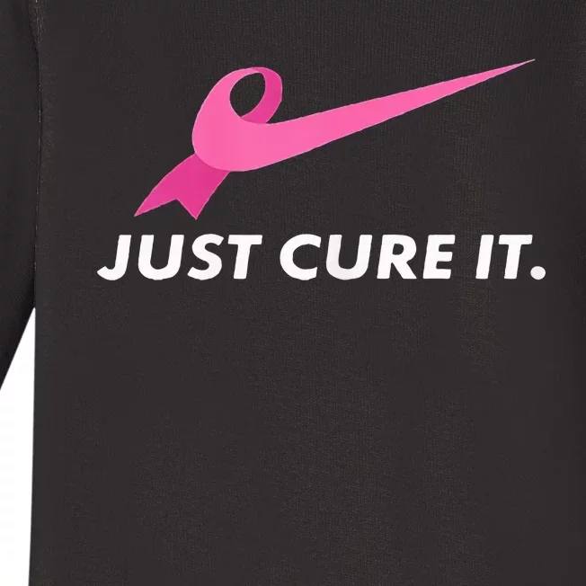 Just Cure It Breast Cancer Awareness Baby Long Sleeve Bodysuit