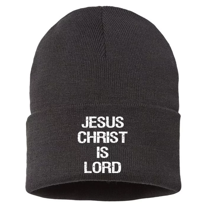 Jesus Christ Is Lord Christian Believer Sustainable Knit Beanie