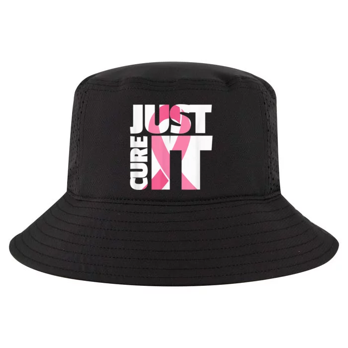 Just Cure It Breast Cancer Fighter Warrior Awareness Cool Comfort Performance Bucket Hat