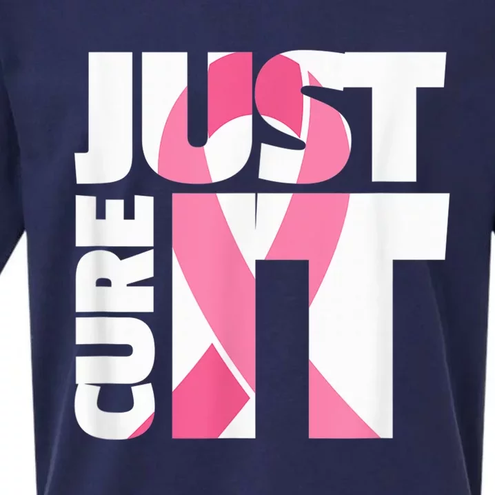 Just Cure It Breast Cancer Fighter Warrior Awareness Sueded Cloud Jersey T-Shirt