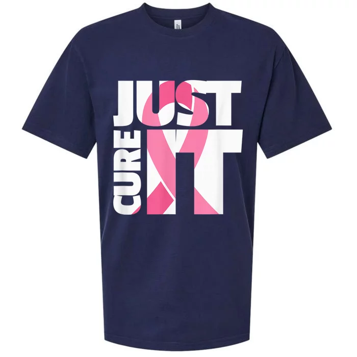 Just Cure It Breast Cancer Fighter Warrior Awareness Sueded Cloud Jersey T-Shirt