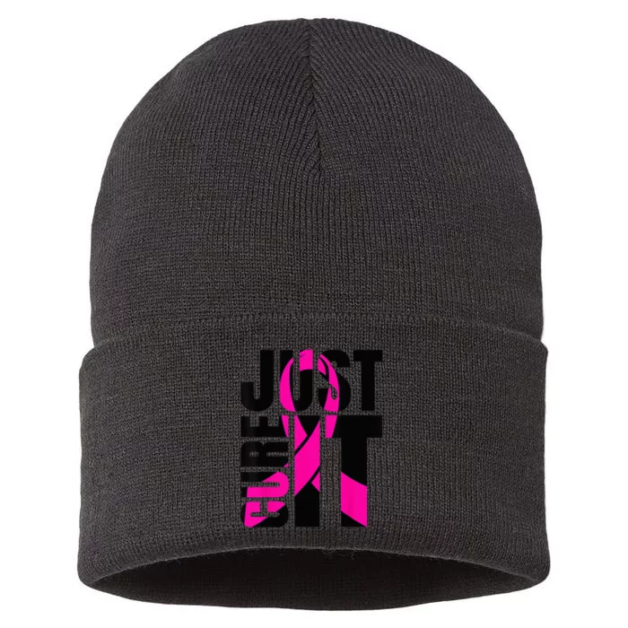 Just Cure It Breast Cancer Awareness Shirts Ribbon Shirt Sustainable Knit Beanie