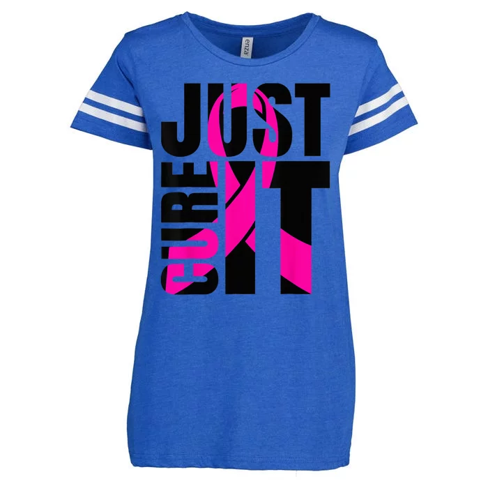 Just Cure It Breast Cancer Awareness Shirts Ribbon Shirt Enza Ladies Jersey Football T-Shirt