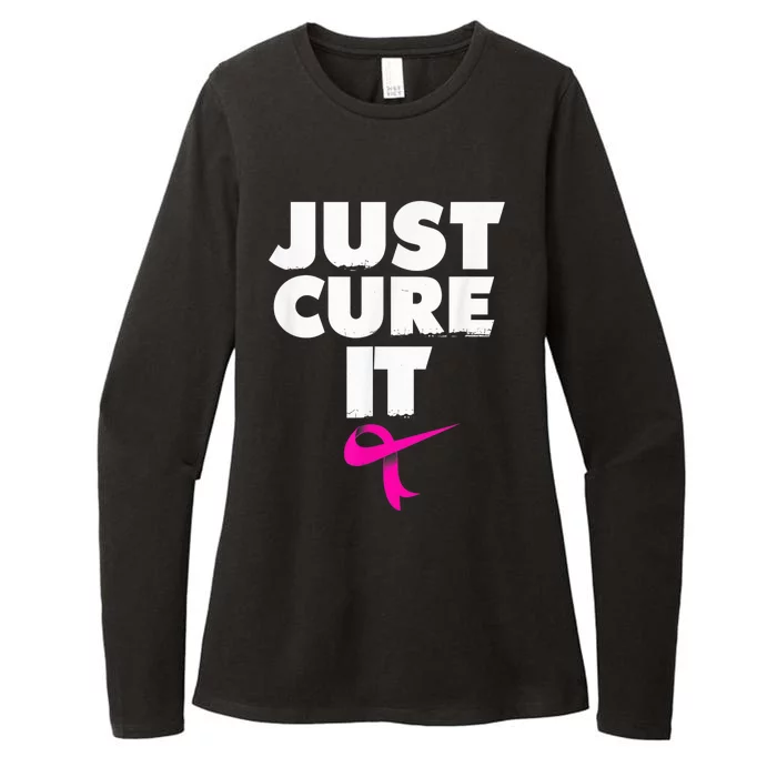 Just Cure iShirt Breast Cancer Awareness Shirt Womens CVC Long Sleeve Shirt