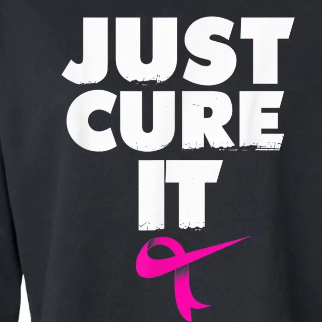 Just Cure iShirt Breast Cancer Awareness Shirt Cropped Pullover Crew