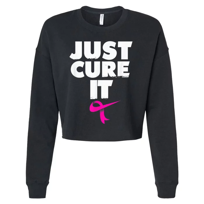 Just Cure iShirt Breast Cancer Awareness Shirt Cropped Pullover Crew