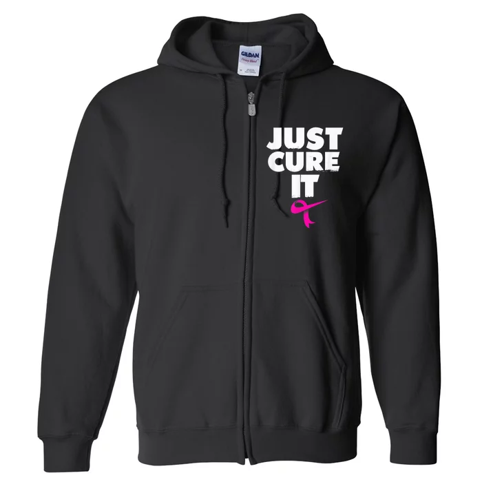 Just Cure iShirt Breast Cancer Awareness Shirt Full Zip Hoodie